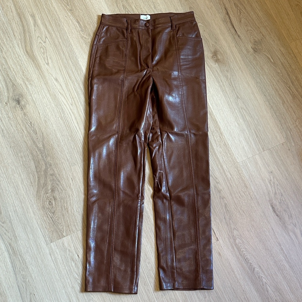 Wilfred Chestnut Leather Trousers